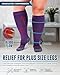 Doctor's Select 3 Pairs Plus Size Compression Socks Wide Calf - Up to 6XL | 20-30 mmHg Compression Socks for Women Wide Calf | Pink, Purple, Blue
