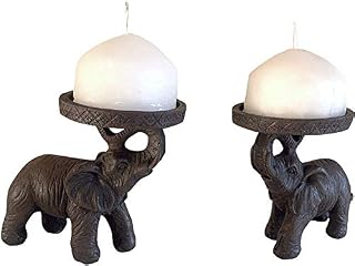 2 Elephant Candle Holder Ornament Candlestick