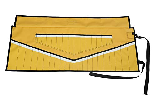 38 Pocket Wrench Organizer & Roll Up Pouch Tool Bag, Must For Stanley Craftsman, Easy Grip, Handcrafted, Portable Storage, Pvc Laminated Waterproof Ballistic Polyester Oxford Canvas - Yellow, 38P04 #TOP4