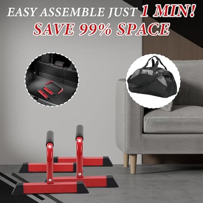 Push Up Bar, 700 LBS Potable Dip Bar with EVA Handle for Home GYM Gymnastics Calisthenics Equipment Apartment Courtyard Balcony Exercise Fitness Upper Body Arm Back Man Woman Kid