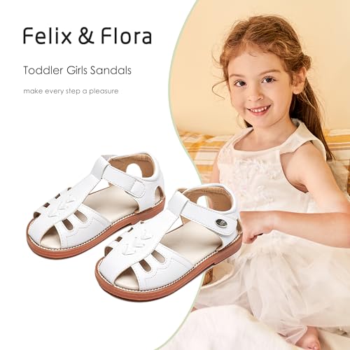 Image of Felix & Flora Toddler Girls Sandals Soft Rubber Princess Flat Shoes Flower Girl Shoes