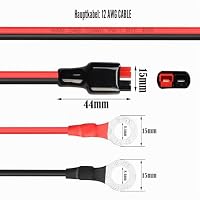 GINTOOYUN 12 AWG 45 A Stecker auf O-Ring-Terminal-Kabel, DC12 V/24 V, 45 A Stecker auf O-Ring-Ladekabel, 20 A Sicherheitssicherung (39,3 Zoll) – Ansicht 2