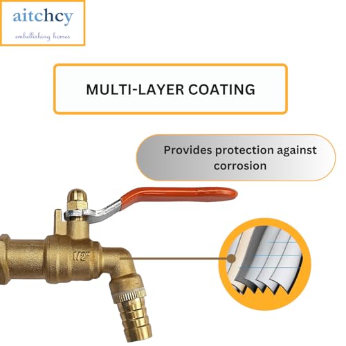 Image of Nozzle Brass Bib Cock with Hose Clamp for Bathroom | Kitchen |Garden Tap| Washing Machine Tap | Outdoor Taps