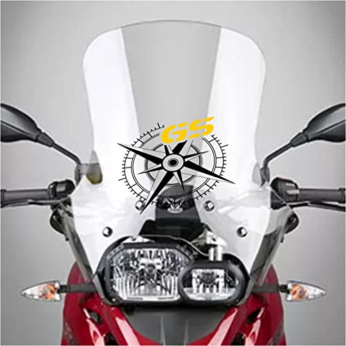 Autocollant boussole moto jaune et noir pour bulle F800 GS et R1200 GS