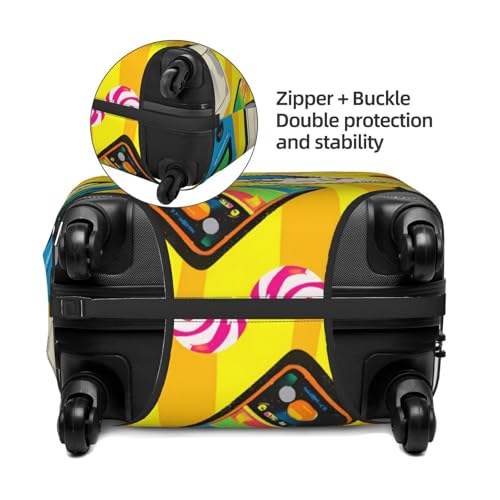 Vintage Cassette Elastic Travel Luggage Cover, Washable Spandex Suitcase Protector, Anti-Scratch Fits 18-32 Inch4