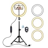 🎨【Macht einen Unterschied in deinen Selfies】 Das kreisförmige ringlicht mit stativ sorgt dafür, dass jedes von Ihnen aufgenommene Bild gut aussieht, da es ein gleichmäßiges und weiches Licht erzeugt, wodurch Ihre Gesichtszüge stereoskopischer und klarer werden. Ein Muss für die Selfie-Liebhaber; Jeder Kunde, der dieses tragbare Ringlicht-Telefonstativ bestellt, ist durch unsere 30-tägige Rückerstattungsgarantie, 1 Jahr Garantie und freundlichen Kundenservice vollständig abgesichert.