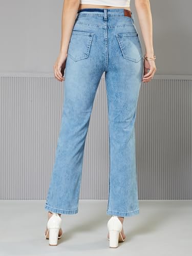Image of Miss Chase Women's Wide-Leg High-Rise Regular-Length Stretchable Shaping Denim Jeans