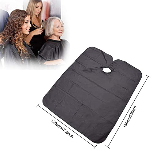 Foto von Olisang Wasserabweisend Friseurumhang frisörumhang Ganzkörperansicht,Frisier-Umhang zum haare Schneiden, Färben,Unisex Friseure Kleid für Friseursalon, Barbier,Stoff-Umhang（schwarz