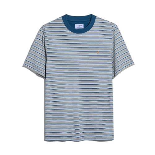 Farah Men's Danny Stripe T-Shirt in Grey