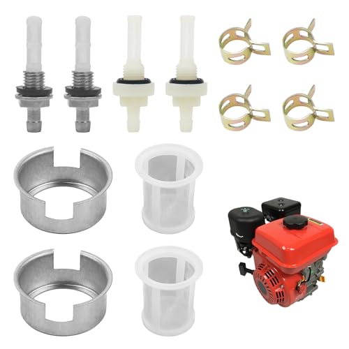 Yenblow Filtro de salida de junta de tanque de combustible, kit de pantalla de línea de combustible compatible con Predator 212 motor pequeño Honda & Clone GX160 GX390 Coleman Baja CT200U BT200X DB30