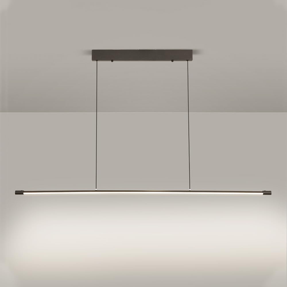 LYMSXAZOU LED Linear Pendant Light - Dimmable Dining Table Chandelier with Remote Control Minimalist Ceiling Fixture for Room Office and Living Decor