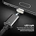 Magnetic Charging Cable, FLOVEME 3.3ft Nylon Braided Aluminum Alloy Micro USB Data Sync with LED Indicator for Andriod Phones and Tablets Samsung Galaxy S5 S6 S7 Edge Note 5 S8 S9 PLUS LG HTC SONY etc