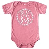 Olive Loves Apple Lil Sis T-Shirts and Bodysuits for Baby and Toddler Girls Sibling Outfits Mauve...