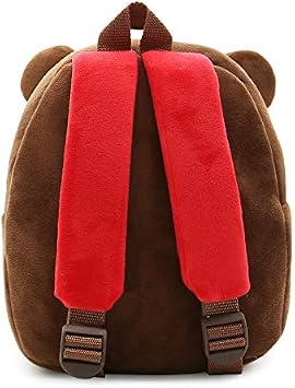 KISSOURBABY Cute Toddler Backpack Toddler Bag Plush Animal Cartoon Mini Travel Bag for Baby Girl Boy 1-4 Years(Coffee Bear)