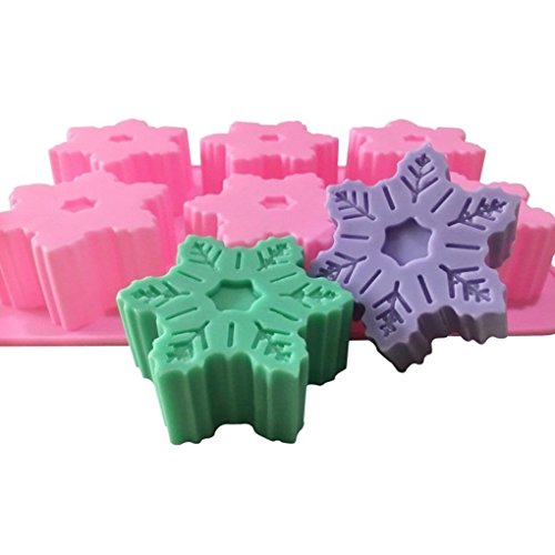 6 Cavity Snowflake Silicone Cake & Chocolate Mold Baking #TOP23