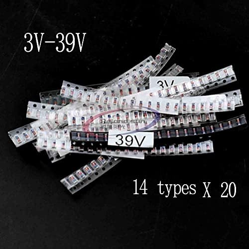 Total 280Pcs 14 Kinds each 20Pcs ZMM SMD Regulator Zener Diode Package 3V-39V LL34 1206