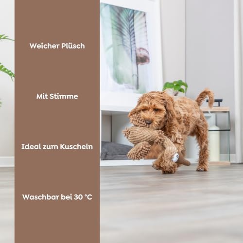 TRIXIE Hundespielzeug Gustav Geier, waschbar, mit Stimme – 28 cm