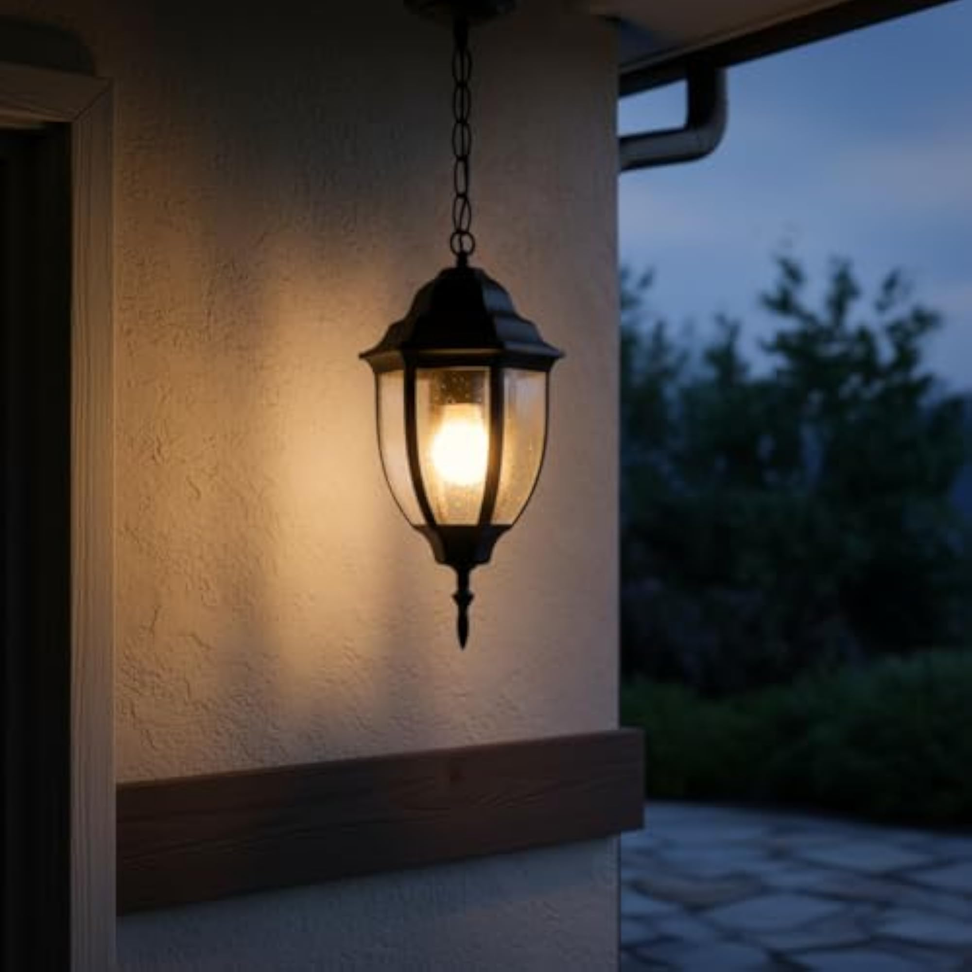 Waterproof Outdoor Hanging Pendant Light, Garden Lamp