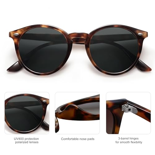 Retro Round Polarized Sunglasses for Women and Men