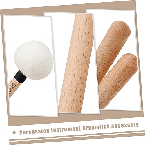 Baquetas GALPADA blancas de fieltro con mango de madera, 2 unidades, para instrumentos de percusión, práctica y actuación miniatura 7