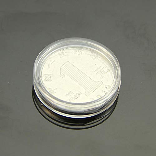 10 fundas transparentes redondas para monedas 25mm miniatura 2