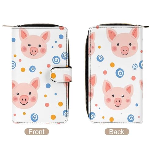 Piglet Polka Dot Swirl Long Wallet for Women Men Purses Coin Pouch Credit Card Holder Organizer3