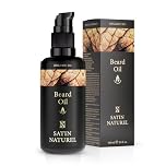 Satin Naturel Beard Oil for Men 100ml – Organic Vegan Beard Care with Argan Oil, Almond Oil & Vitamin E – Promotes Beard Growth – Daily Use Grooming Oil