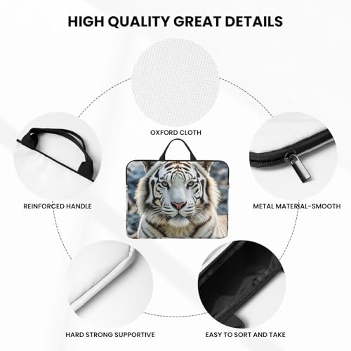 Funda para laptop de 14 pulgadas con diseño White Tiger miniatura 6