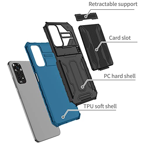 Capa Capinha Anti Impacto para Xiaomi Redmi Note 11 Pro 4G/5G com Card Slot Carcaça Carteira Antique