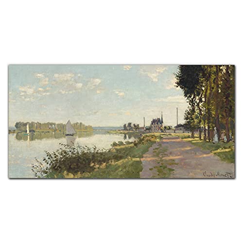 Impression sur verre 100x50cm Promenade à Argenteuil Monet - Décoration tableau en verre trempé