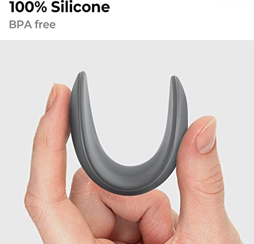 Carrotez Small Silicone Coffee Spoon Rest 2 Pcs (0.2" X 1.6" X 3.74"), Spoon Holder Flexible Almond-Shaped For Next To Coffee Maker - Kitchen Utensil Rest, Deep Grey #TOP3