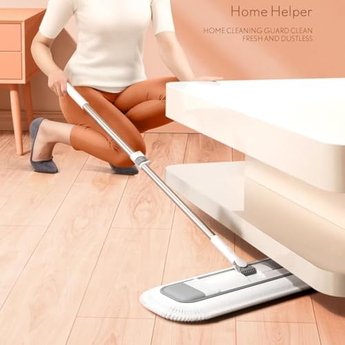 Image of 360 Rotating Flat Mop for Floor Cleaning Flat Mop for Quick Wet and Dry Use with Reusable Microfiber Washable Pads Suitable for All Types of Flooring
