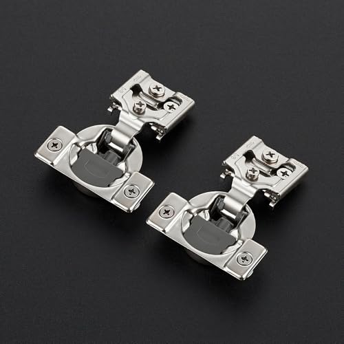 Image of 30 Pack 15 Pair 1-3 /8 inch Overlay Soft Close Hinges for Kitchen Cabinet Hinges Satin Nickel Hidden Hinges Stainless Steel Concealed Hinge self Closing