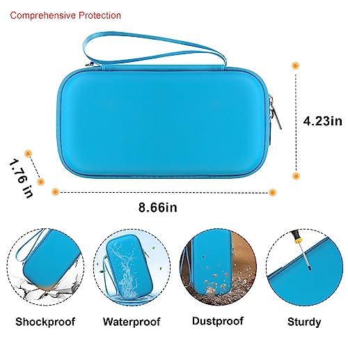 Elonbo Tragetasche für Texas Instruments TI-84 Plus CE/TI-84 Plus/TI-83 Plus CE/Casio fx-9750GII Farbgrafik Rechner, Extra Mesh Tasche Passend zum Ladekabel, Ladegerät, Handbuch, Blau