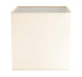 Pantalla de lámpara cuadrada contemporánea y elegante con resistente marco interior de metal blanco brillante.