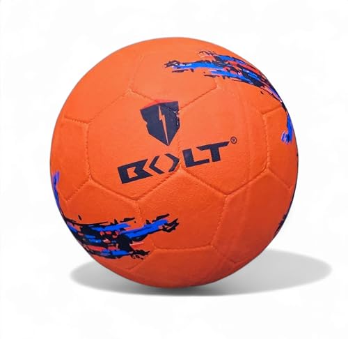 Image of BOLT Thunder Football | Rubberized Moulded | Suitable for Hard Ground Without Grass | Training Ball | Soccer Ball | for Men /Women | Football Size - 5 (RED)
