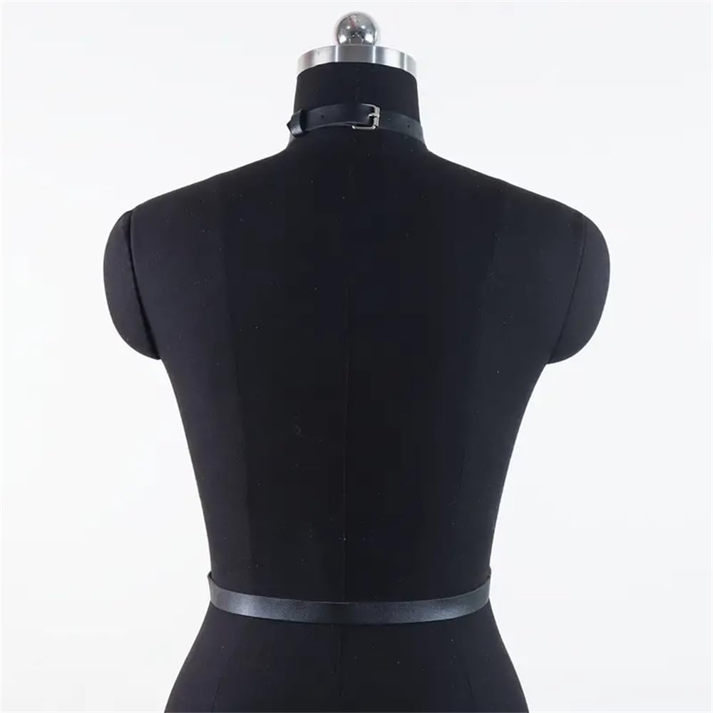 Ensemble de harnais de poitrine en cuir PU pour femmes, Lingerie Punk, vintage, gothique, bretelles de taille, vêtements, ceinture avec menottes