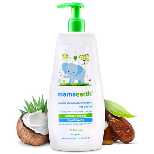 Mamaearth Gentle Cleansing Shampoo for Babies | Infused with Coconut, Jojoba Oil, Calendula Extract & Aloe Vera Extract | Tear-Free Natural Shampoo | 400 ml