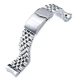 Authentischer Strapcode Strapcode 22mm Super Oyster 316L Edelstahl Uhrenarmband für Orient Mako II & Ray II, Neoprenanzug-Ratschenschnalle