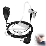 Aihoom Walkie Talkie Earpiece with PTT Mic, Covert Air Tube Headset for Two Way Radio, Motorola Compatible Radio Earpiece, Security Communication, Black Walkie Talkie Headset Accessory