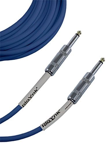1/4 to 1/4 mono TS Instrument Straight Patch Cable 60 FT foot long Blue