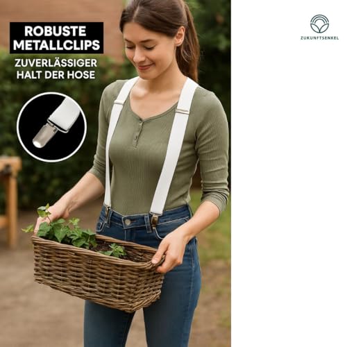 Tirantes para pantalones de esquí con 4 clips fuertes y soporte elástico ajustable en X 5