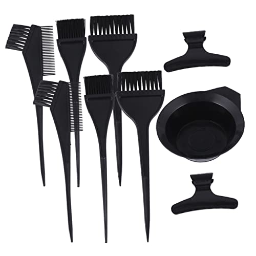 PACKOVE 9pièces Kit De Teinture Cheveux Ensemble Outils Coloration Bol Pinceaux Pinces Kit Teinture Cheveux Salon Maison