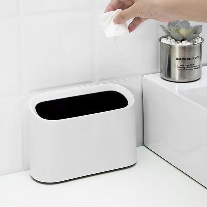 Miniatura 3 de 1 soporte universal de arena blanca para gatos, mini bote de basura con tapa, organizador de arena para gatos para caja de arena, se combina con la