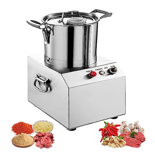 IUokLU Máquina cortadora eléctrica de Carne Verduras y Frutos Secos Procesador de Alimentos Comercial Herramienta cortadora de Alimentos Multifuncional de 6L,15 litros