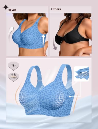 Image of OEAK Womens Wireless Jelly Bras Plus Size Support Push Up Comfortable Bra