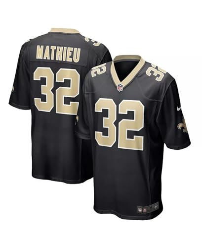 Tyrann Mathieu New Orleans Saints NFL Nike Kids Youth 8-20 Black Home On-Field Game Day Jersey (US Numeric 14 16 Regular Black)
