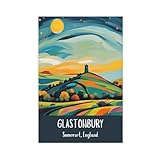 Glastonbury Tor Kunstdruck auf Leinwand, Poster, Wandkunst, 