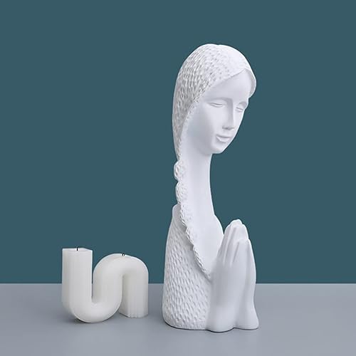 Miniatura 2 de Estatuas de oración de niña de resina, estatua de mujer, escultura moderna para niñas, adorno para decoración de mesa de sala de estar, decoración