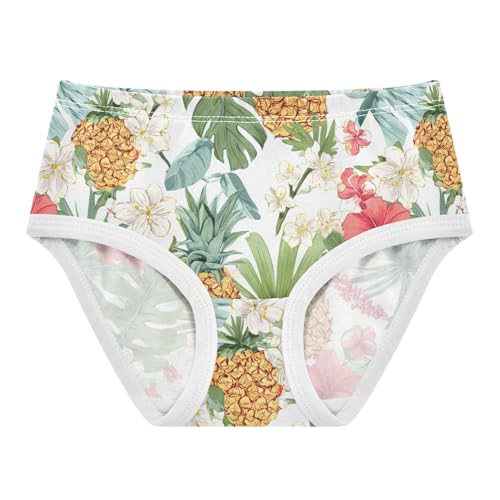 Wusikd Tropical Floral Girls' Underwear Cotton Pineapple Girls Briefs Soft Toddler Underwear 2T